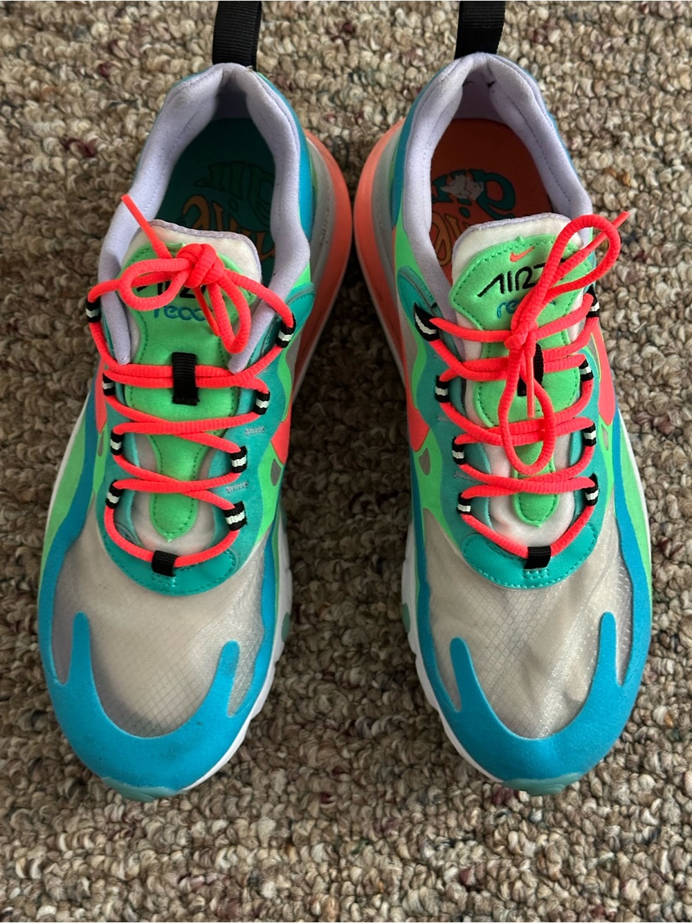 Nike women’s Multicolor Teal, Green and Coral Sneakers - Picture 2 of 8
